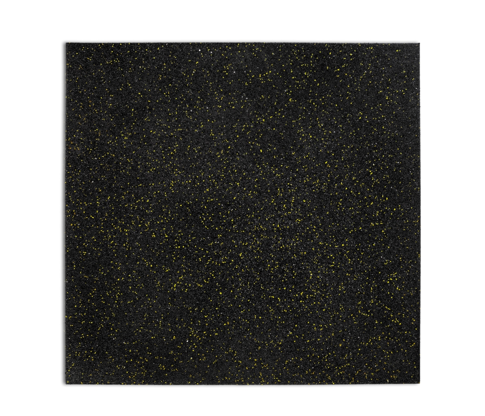 Loseta negra con partículas EPDM de color amarillo