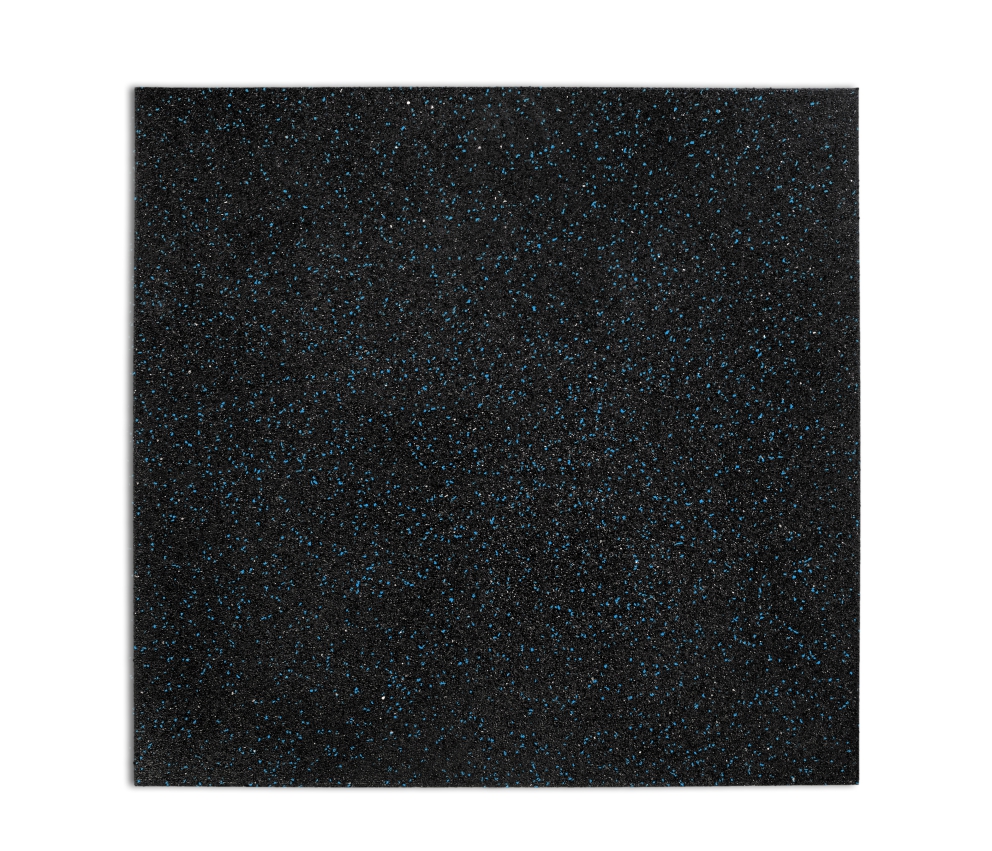 Loseta negra con partículas EPDM de color azul