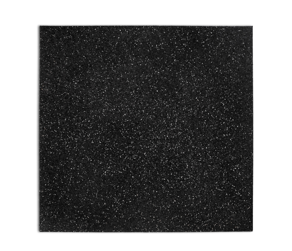 Loseta negra con partículas EPDM de color blanco