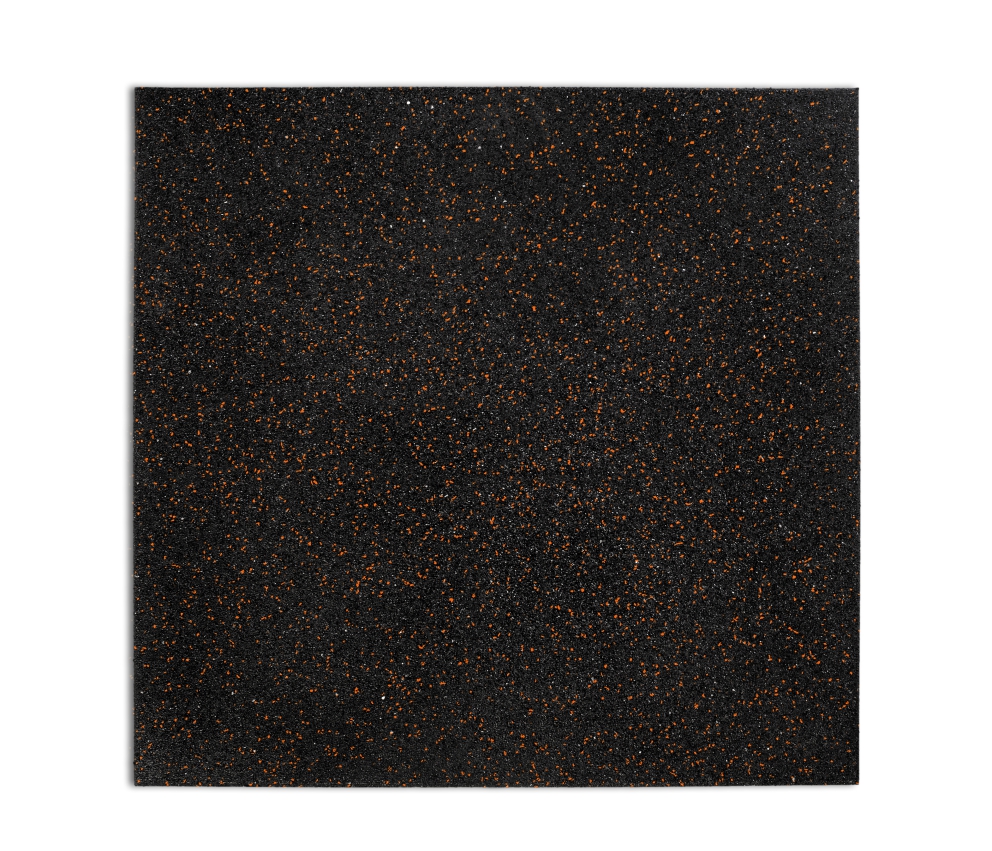 Loseta negra con partículas EPDM de color Naranja