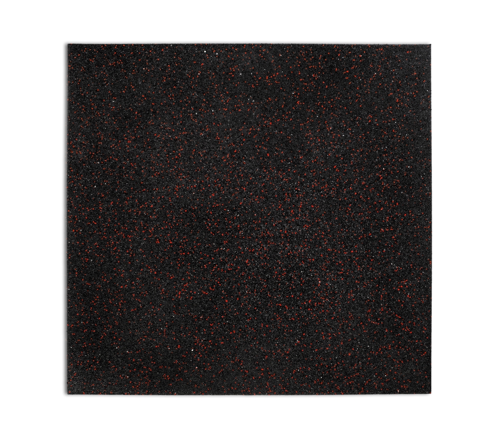 Loseta negra con partículas EPDM de color rojo