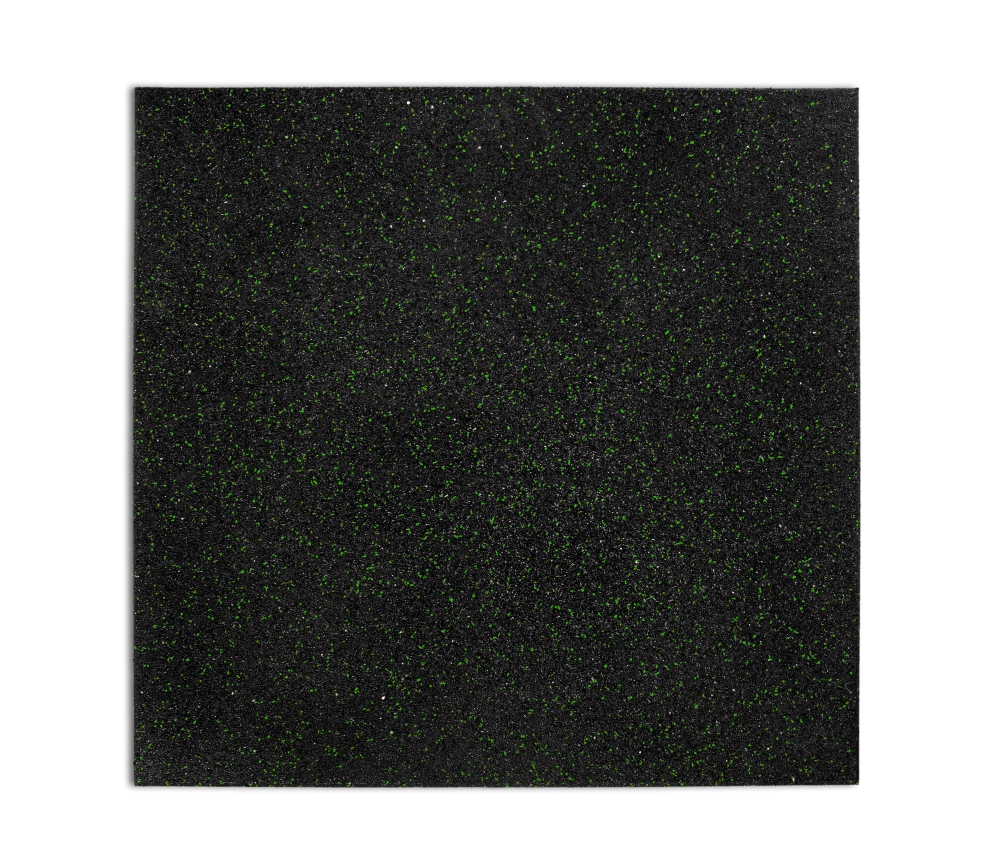 Loseta negra con partículas EPDM de color verde